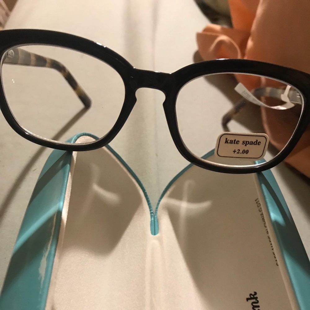 Kate Spade +200 eyeglasses with case.